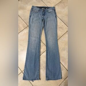 Vintage Marc Ecko Red Jeans Women Sz 25 Light Blue Distress Low Rise Bootcut Y2K